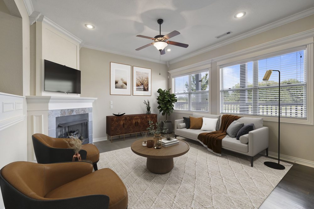 Virtually staged room
